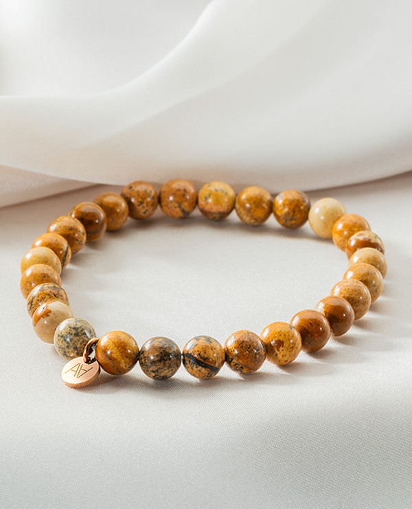 Bracelet jaspe paysage 6mm