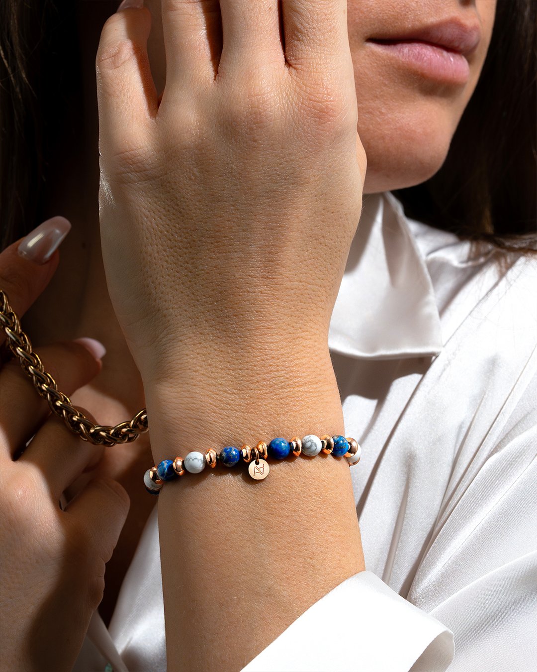 Bracelet Lapis Lazuli et Howlite Confiance et Sérénité