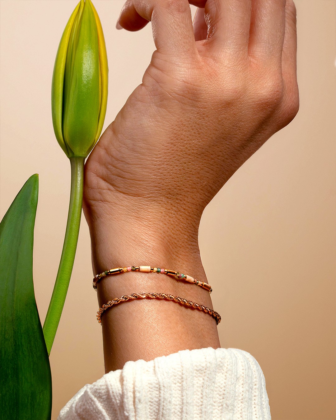 Bracelet Tourmaline Multicouleur et Rhodonite Monzila