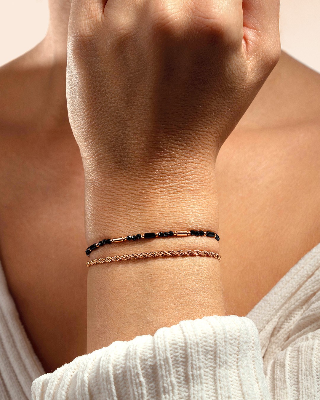 Bracelet Tourmaline noire et Agate noire Portofina