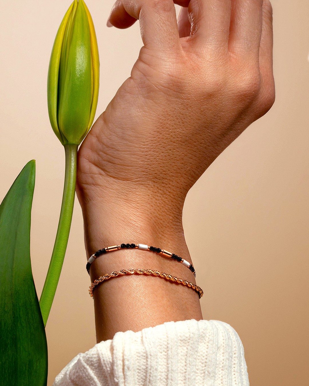 Bracelet Tourmaline Noire et Howlite  Moneglia