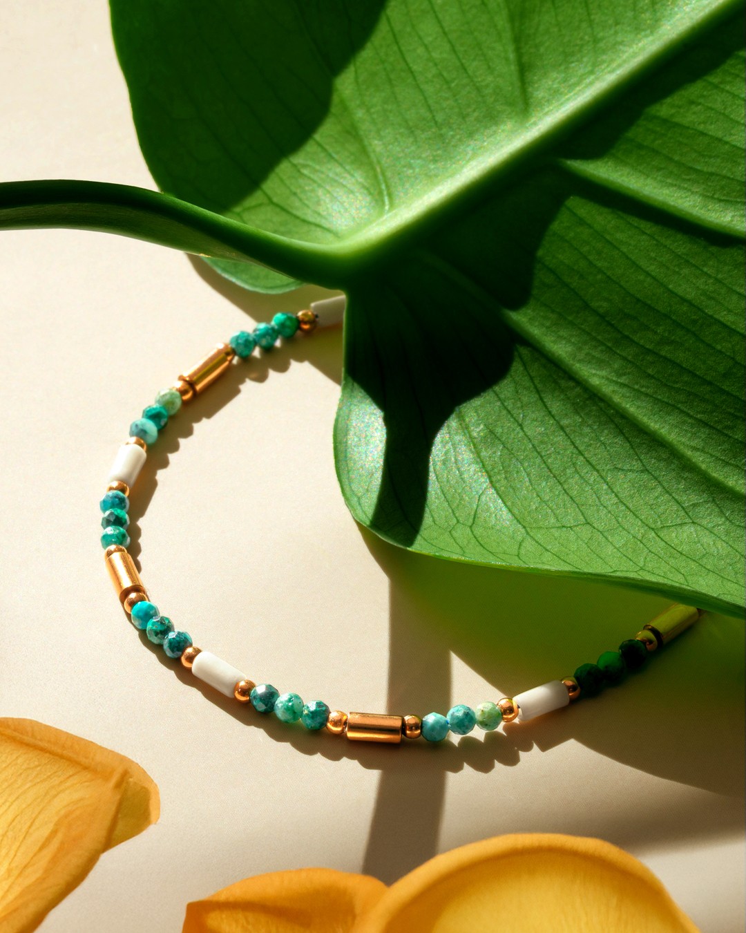 Packshot Bracelet Turquoise et Marbre blanc  Bosalina