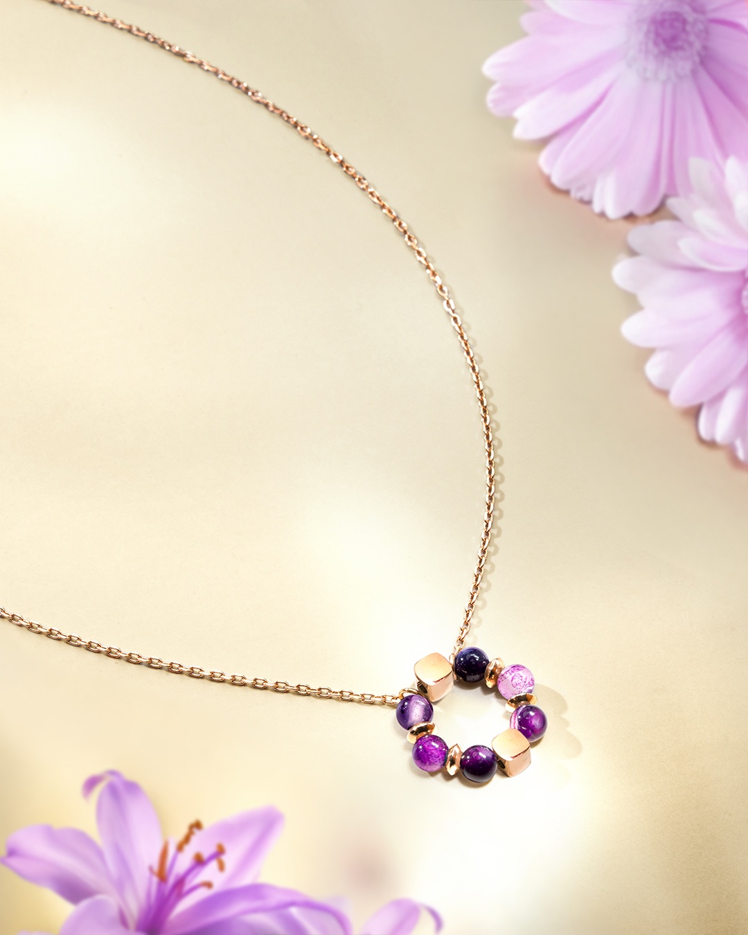 Pendentif Agate violette Porporia