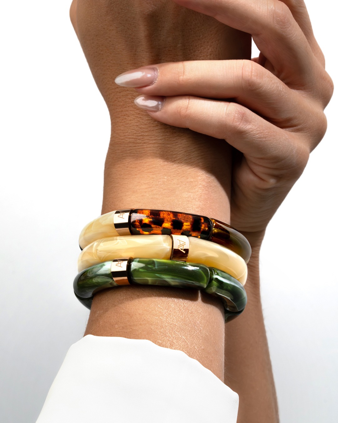 Bracelet Lueurs d'automne Beige marbré Sarona