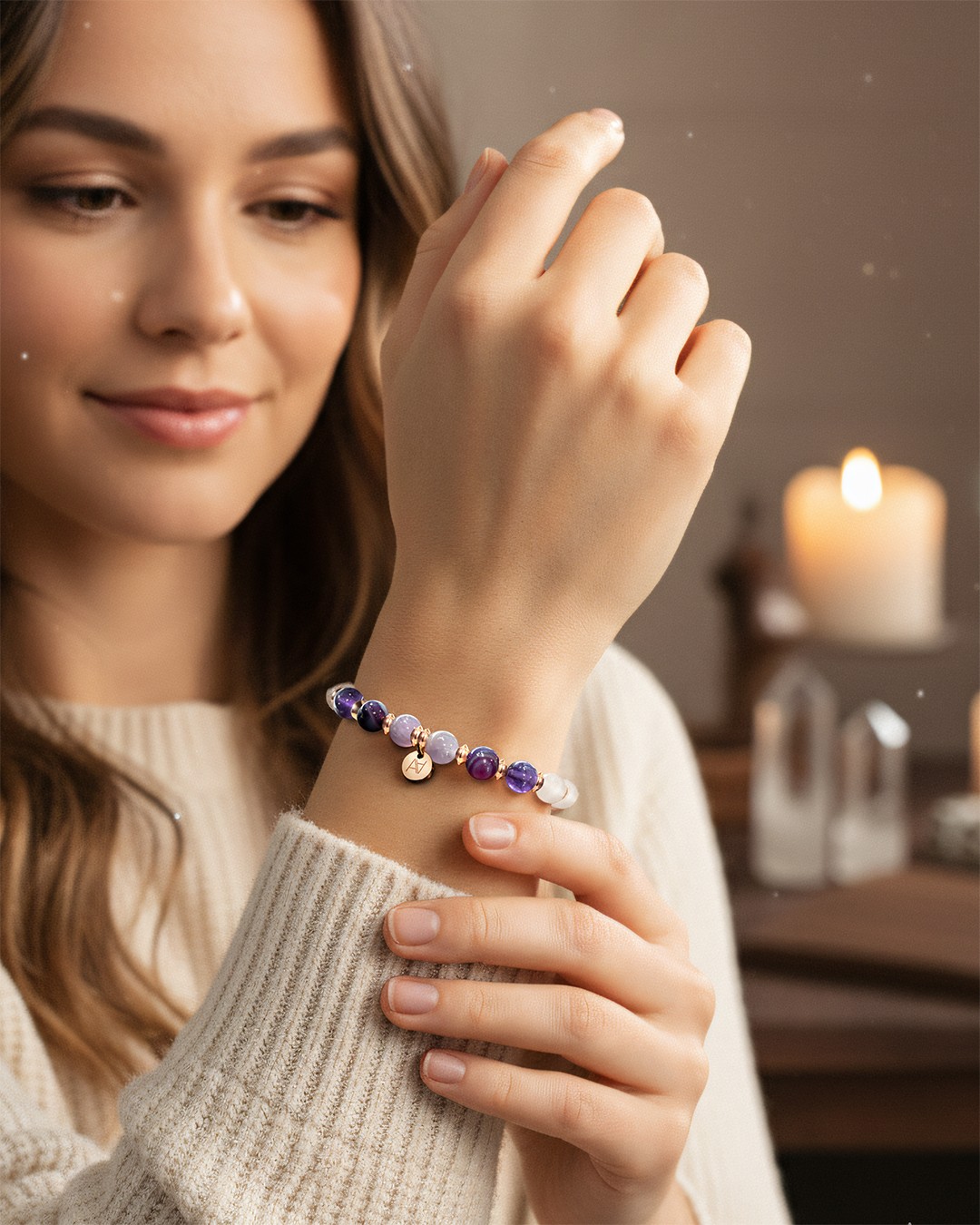 Bracelet Lithothérapie Chakra couronne