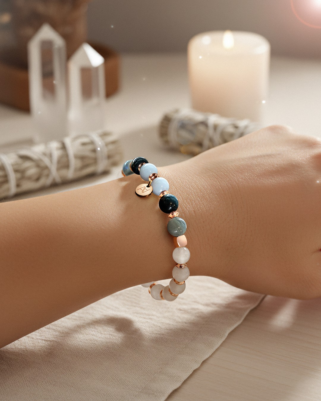 Bracelet Lithothérapie Chakra 3e oeil