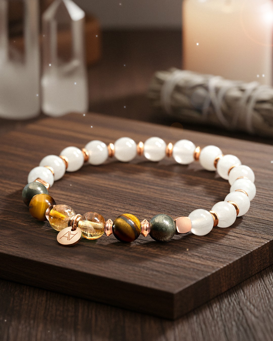 Packshot Bracelet Lithothérapie Chakra plexus solaire