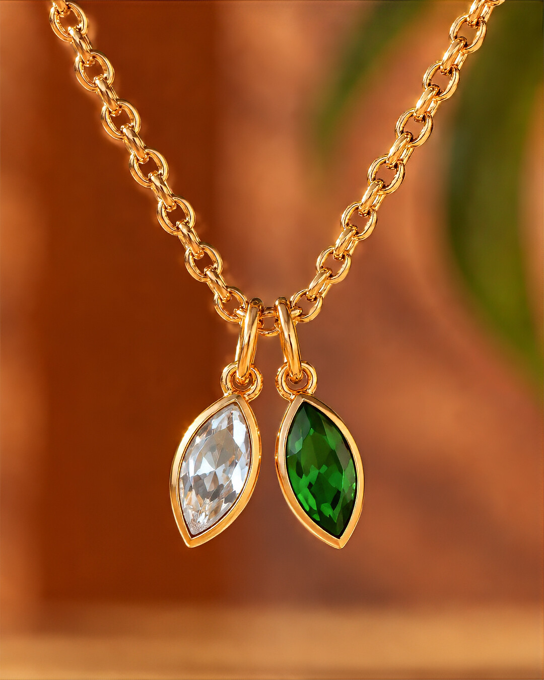 Pendentif Zircon vert et transparent Selvaverde