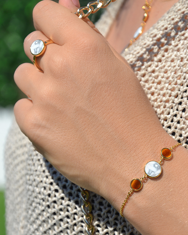 Lifestyle Bague  Howlite Blanche Levola