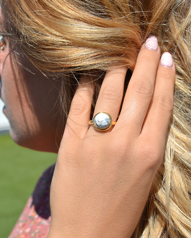 Bague  Howlite Blanche Celza