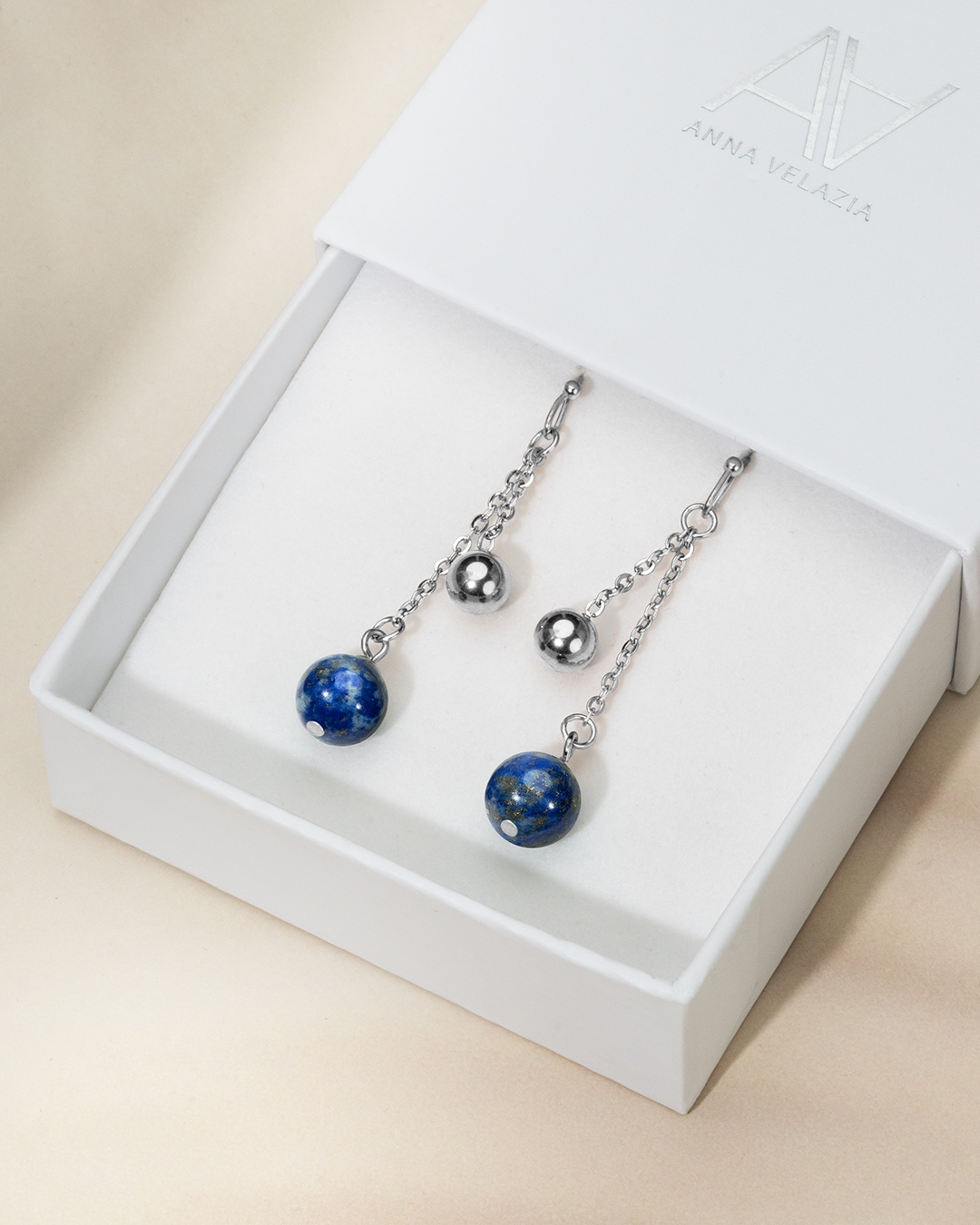 Packshot Boucle d'oreilles Lapis Lazuli Gimelli