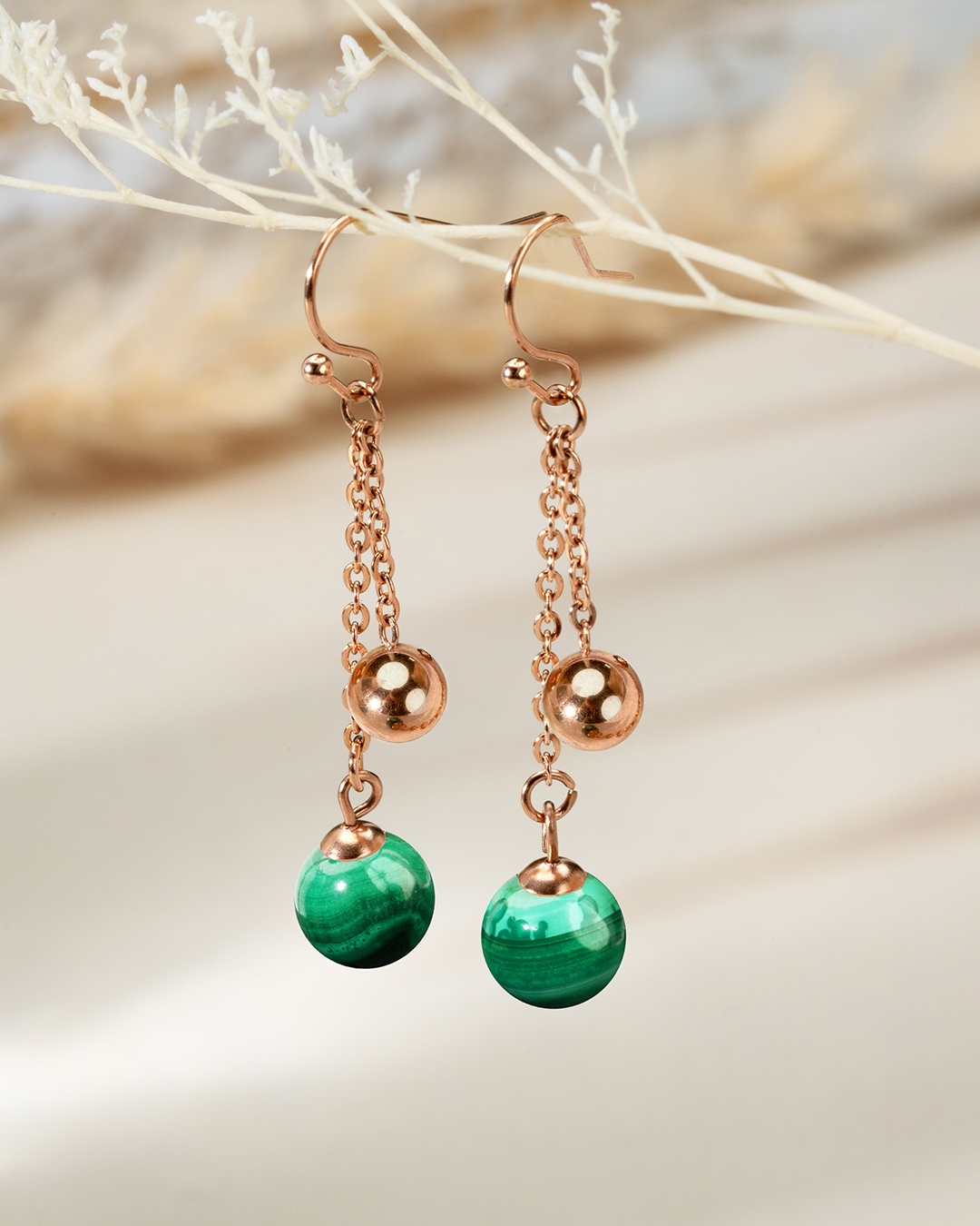 Packshot Boucle d'oreilles Malachite Venozi