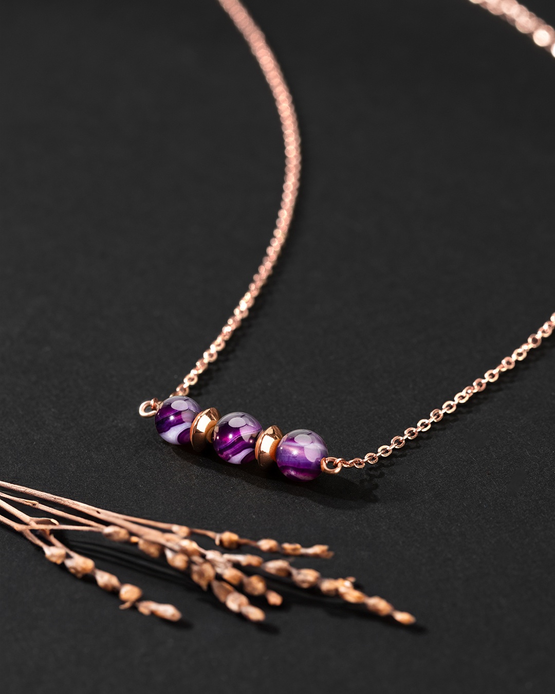 Packshot Pendentif Agate violette Calizzonia