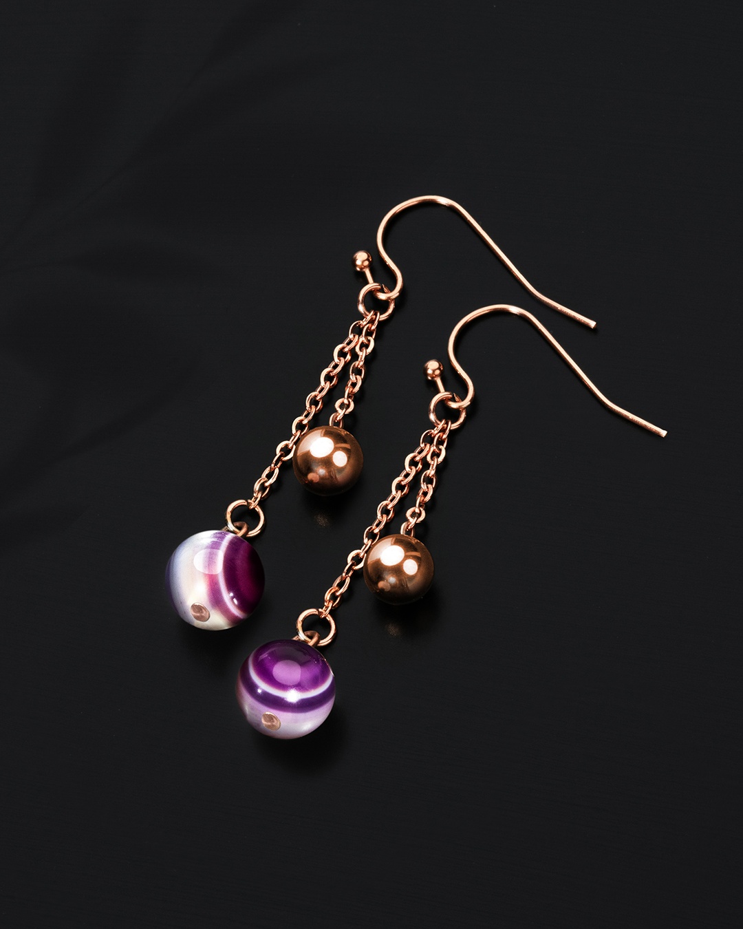 Boucle d'oreilles Agate violette Calizzoni 