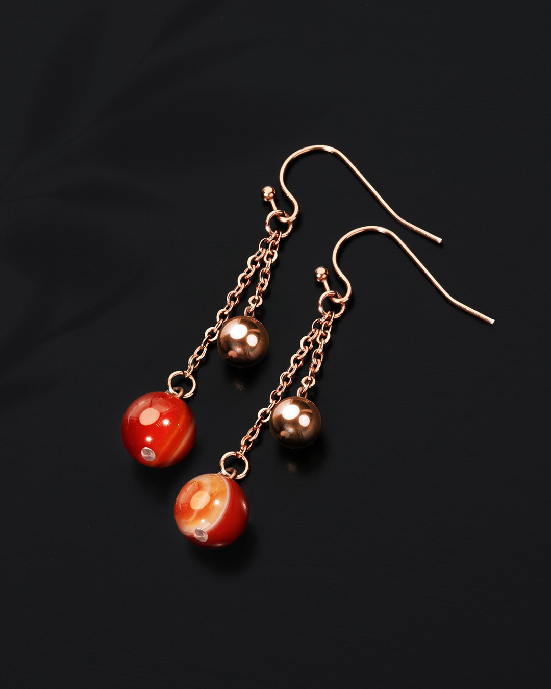 Boucle d'oreilles Agate rouge Rossoni