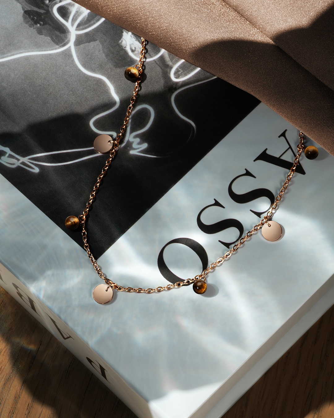 Packshot Pendentif Acier rosé inoxydable Messinotto